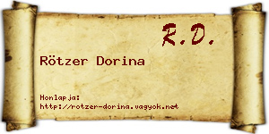 Rötzer Dorina névjegykártya